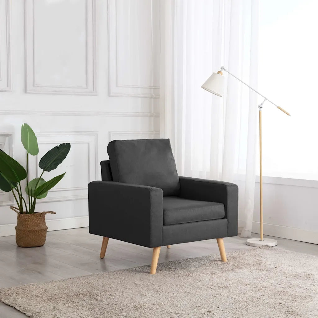 Poltrona-Divano Sedia-Poltroncina Grigio Scuro in Tessuto 702400