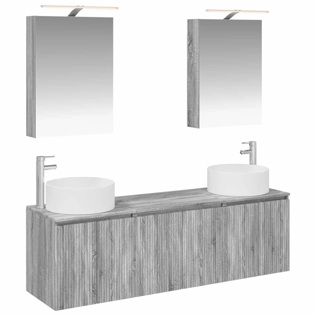 Set di Armadi da Bagno 5 pcs Sonoma grigio Legno ingegnerizzato 3406556