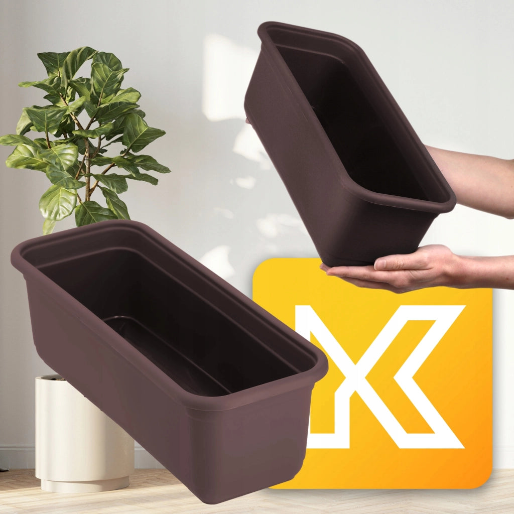 KADAX Fioriera da balcone 40 cm Vaso da fiori da balcone Marrone