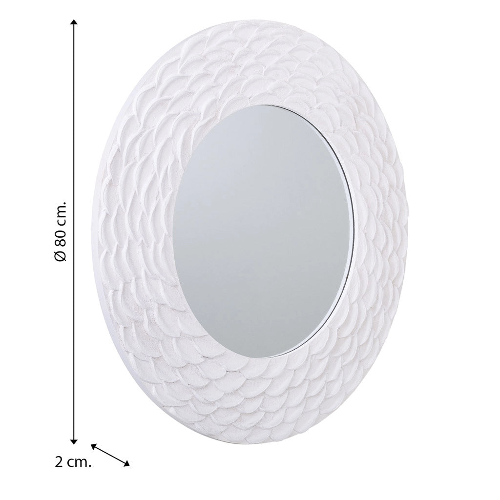 Specchio con rilievo bianco 80x2h