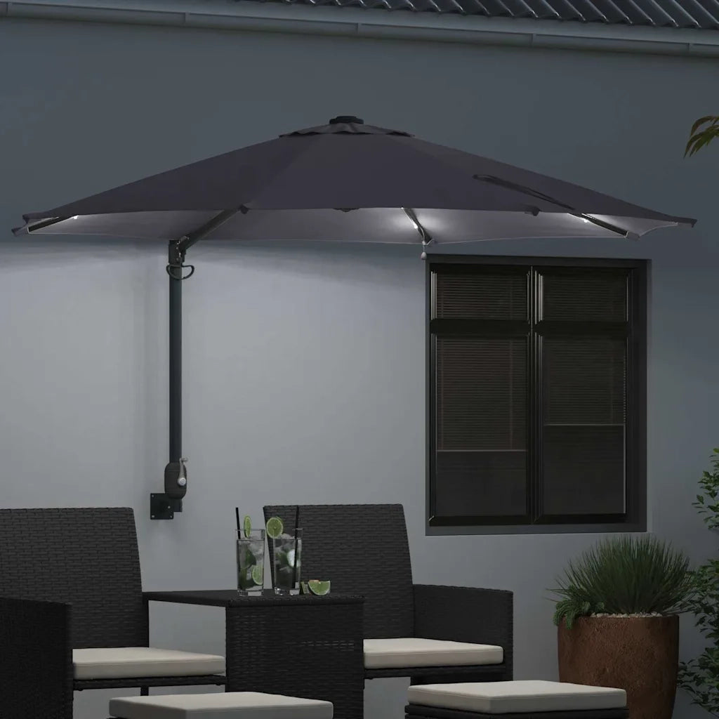 Ombrello da giardino-Ombrellone da spiaggia Antracite 248 x 248 x 148 cm 744472