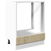 Mobiletto compatto con forno e vano per microonde 60 x 46 x 81 cm realizzato in legno composito di rovere Sonoma 02_0049690