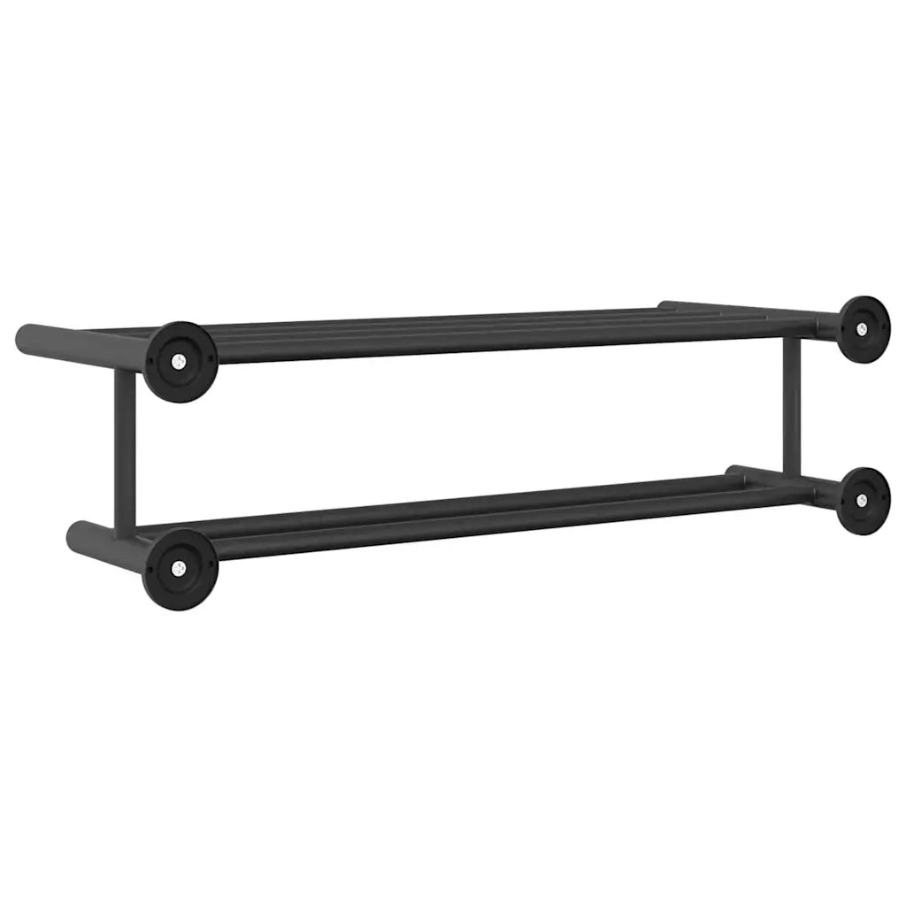 vidaXL Porta asciugamani Nero 61 x 23 x 17 cm Acciaio inossidabile