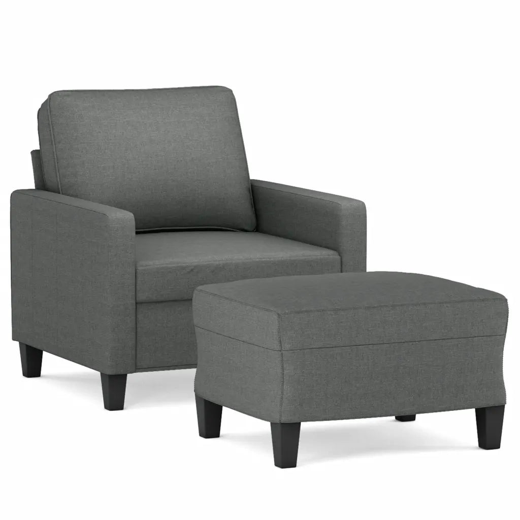 Poltrona con Poggiapiedi Grigio Scuro 60 cm in Tessutocod mxl 118937