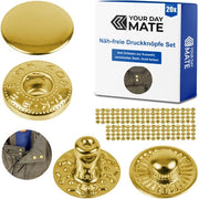 Drukknoppi in oro, Ø 12,5 mm, 20 paia, set senza attrezzi, clip per tessuti per fai da te stesso, chiusura a vite per drukknop, anelli per riparazione di metalli, accessori di sostituzione per cucire anelli, drukknop con chiusura a vite