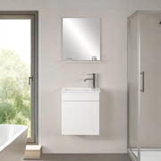 Mobile sospeso salvaspazio 45 cm bianco lucido con specchio Mini