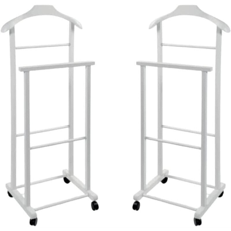 DOPPIO INDOSSATORE FAGGIO DA CAMERA BIANCO IN LEGNO 43X33X105H CM