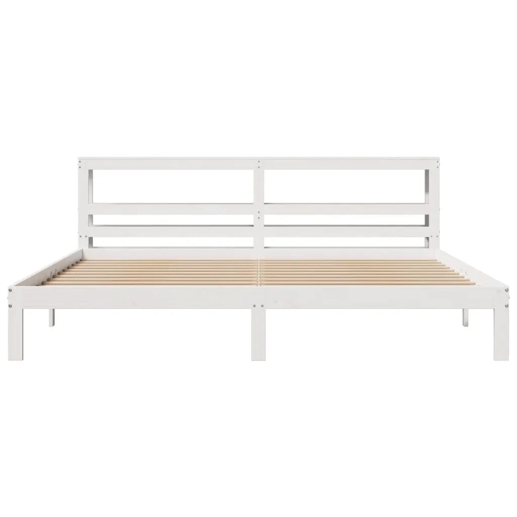Giroletto con Testiera senza Materasso Bianco 200x200 cm