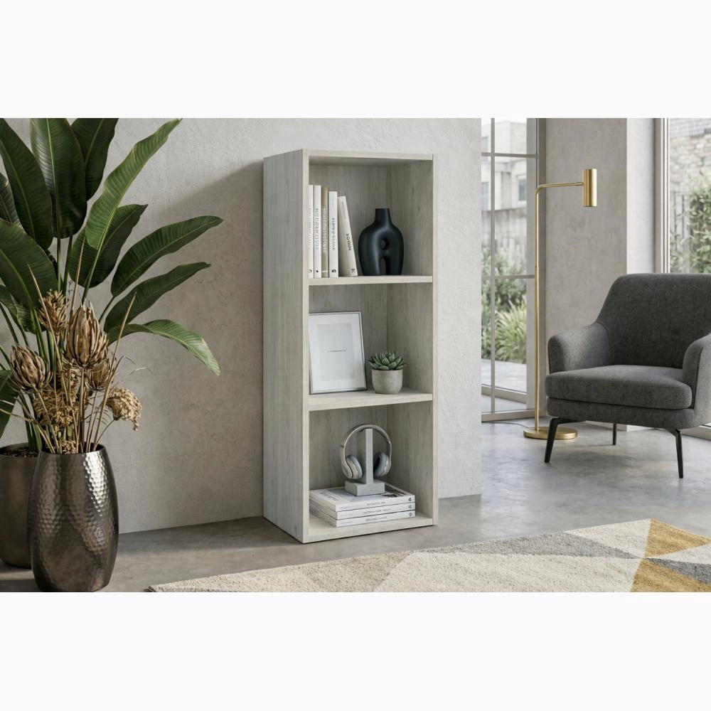 Libreria Scaffale Modulo Aperto 3 Ripiani Portaoggetti 30x24x80H cm Bianco LIB03
