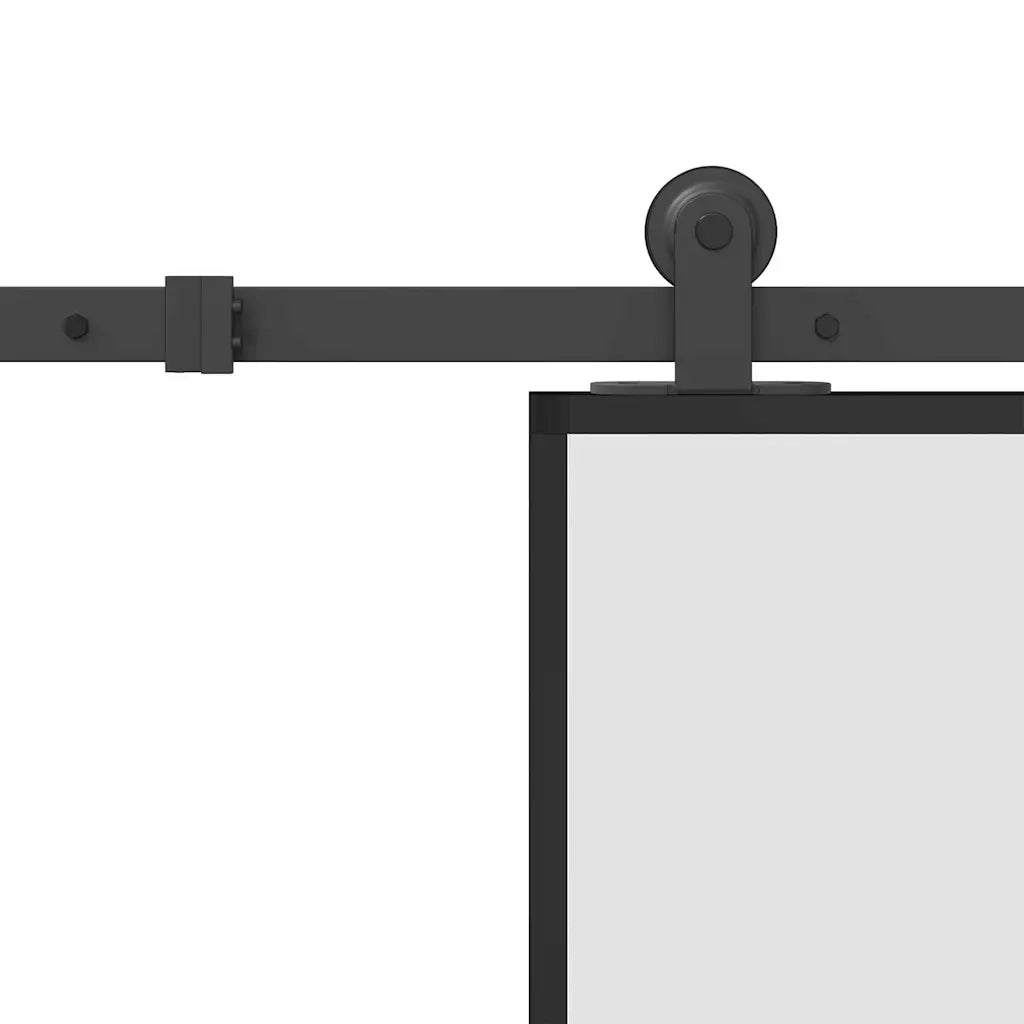 Porta Scorrevole con Ferramenta 76x205cm Vetro ESG Alluminio 3332886