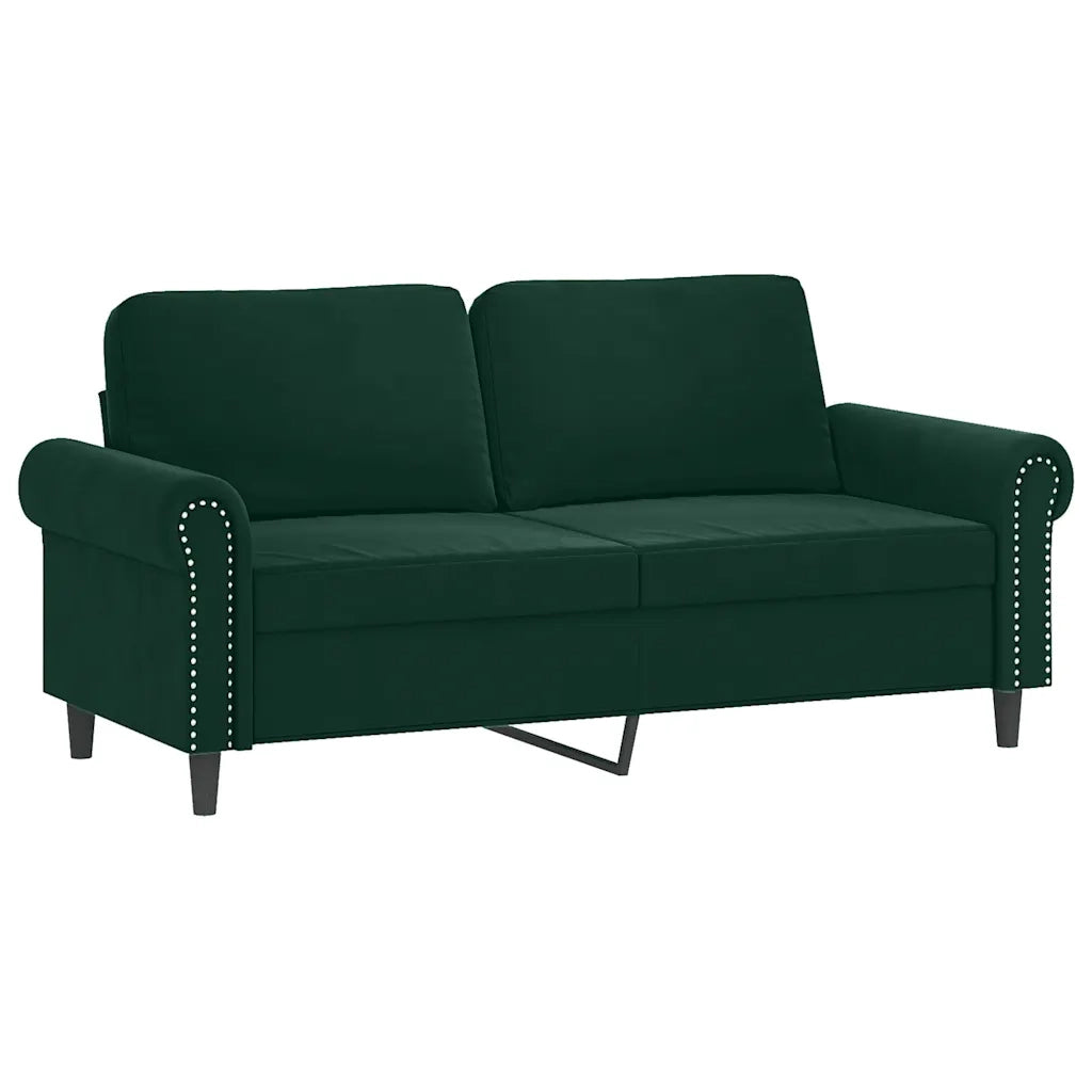 Set di Divani 2 pz con Cuscini Verde scuro in Velluto 3202212