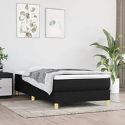 Giroletto a Molle con Materasso-Struttura Letto Nero 90x200 cm in Tessuto 847725
