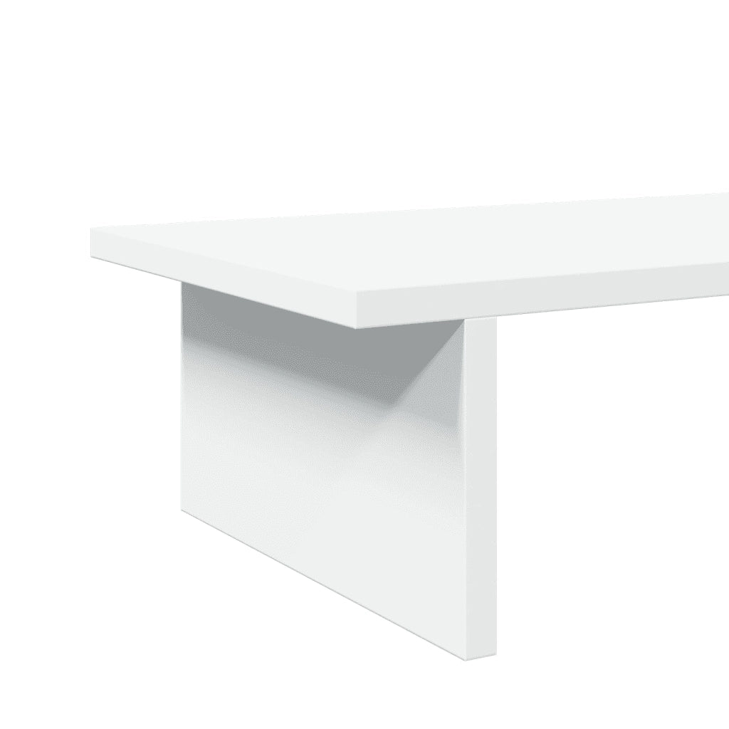 Supporto per Monitor Bianco 100x27x15 cm Legno Massello di Pino 854706
