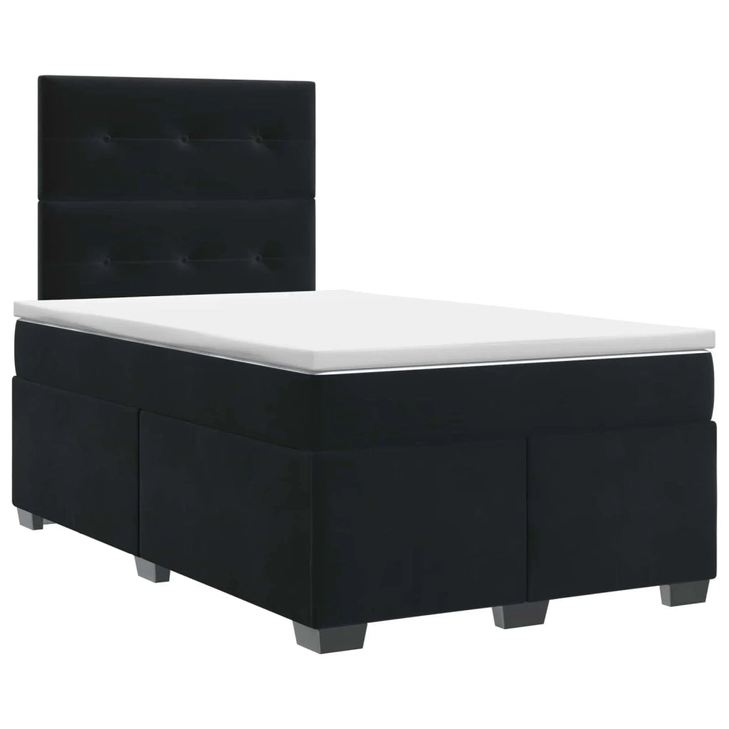 Letto box spring con materasso Nero 120 x 200 cm Velluto 3453622