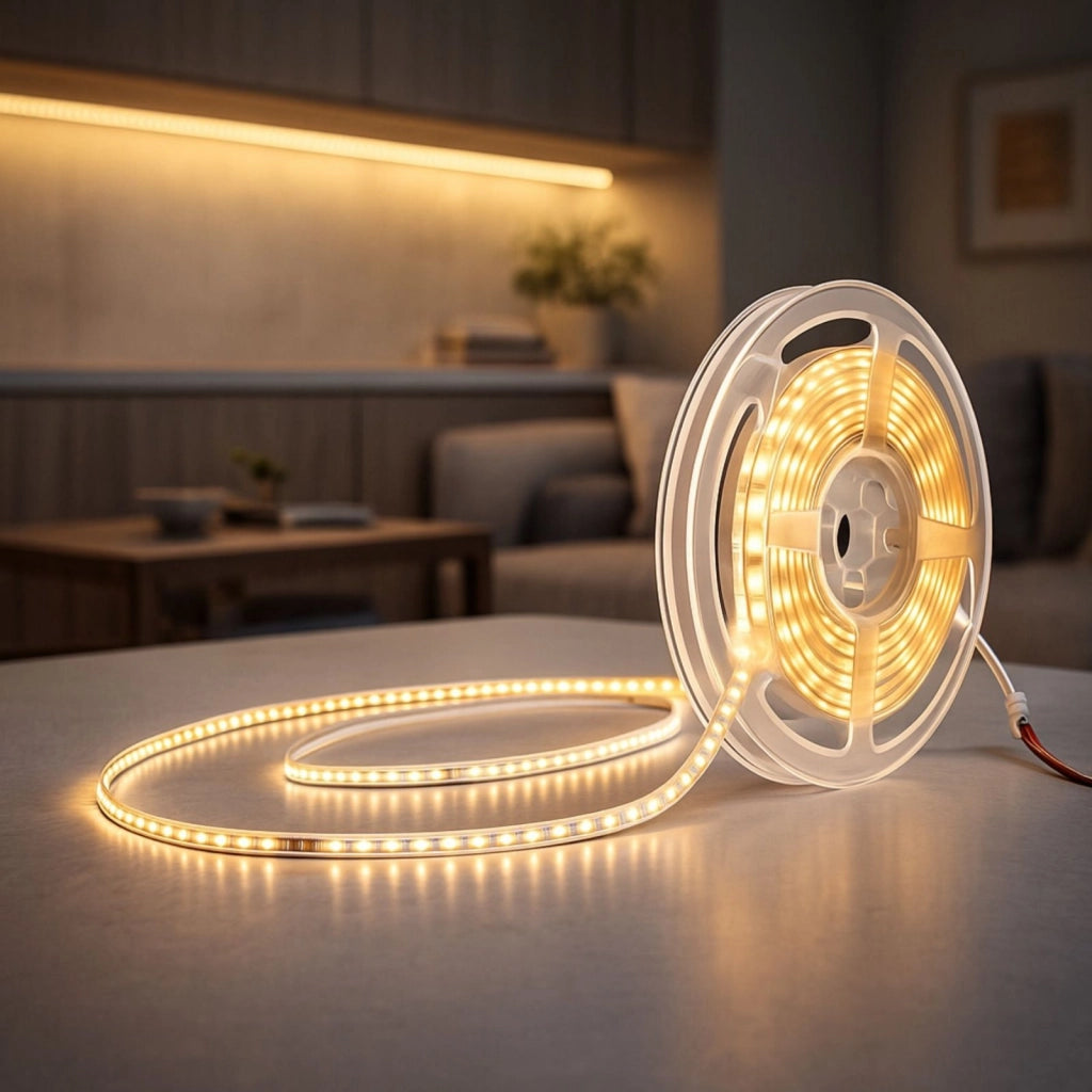Bobina Striscia Led Slim da 4mm, 24V 16W/M 160SMD/M, Bianco Caldo 3000K, Tagliabile ogni 5cm da 8 SMD 2216, IP20, Efficienza 110lm/W, CRI>90