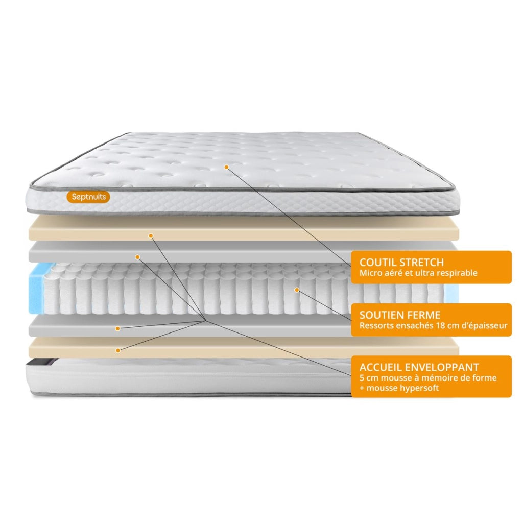 Set materasso e base 140x200 cm - Memo Luxe