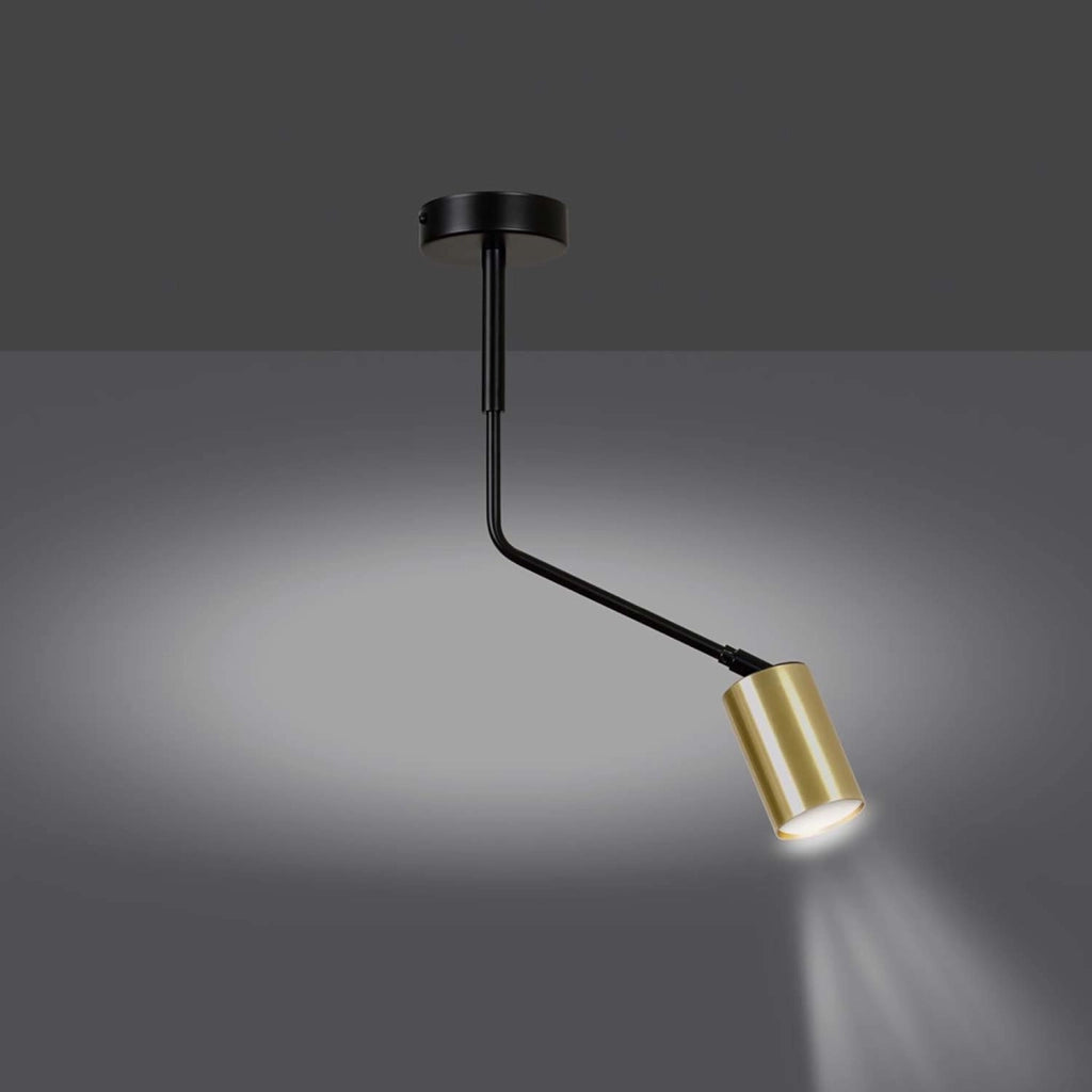 Plafoniera Minimal Tenjin Acciaio Nero 1 Luce Gu10 Ip20