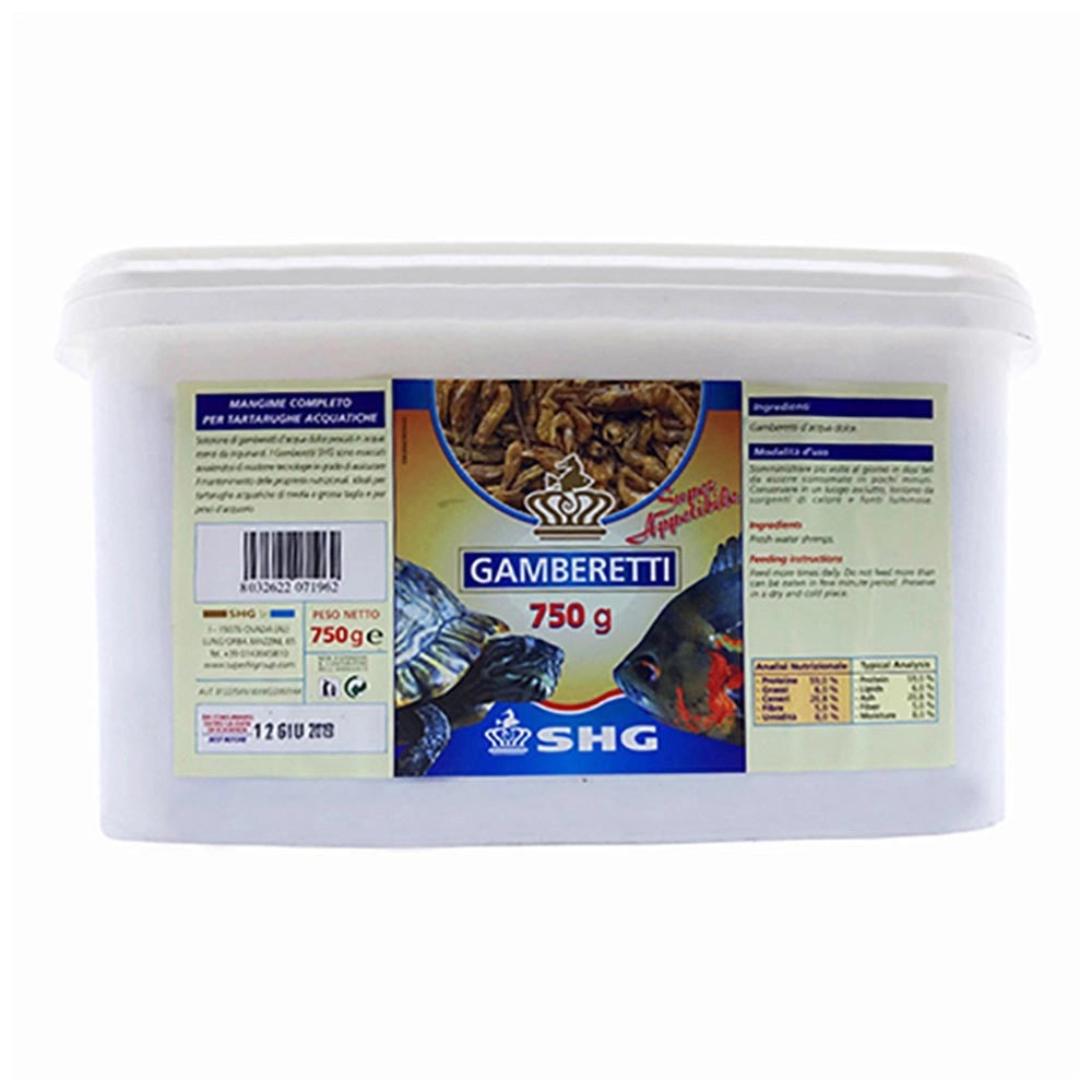 SHG Gamberetti - Gamberetti Liofilizzati per Tartarughe Acquatiche Adulte Formato: 750 gr
