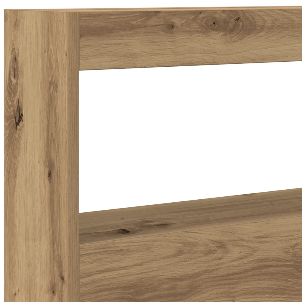 Testiera | Testata con Contenitore a LED Rovere Artigianale 100x17x102 cm