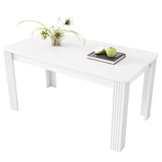 Tavolo da pranzo con 4 gambe; piano rettangolare; in pannello truciolare; bianco; per sala da pranzo