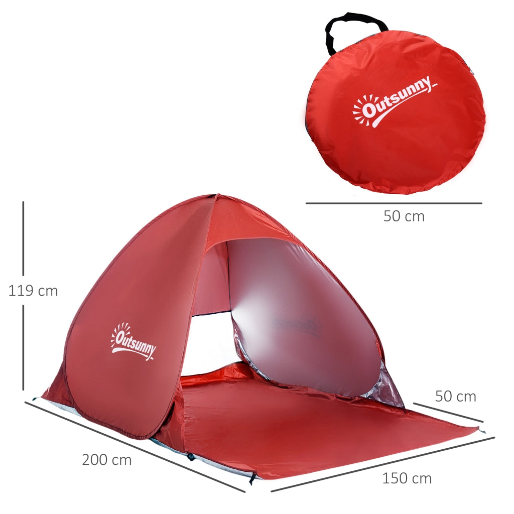 Tenda da campeggio pop-up ¨C zephmum ¨C rosso, poliestere, 200x150x119 cm
