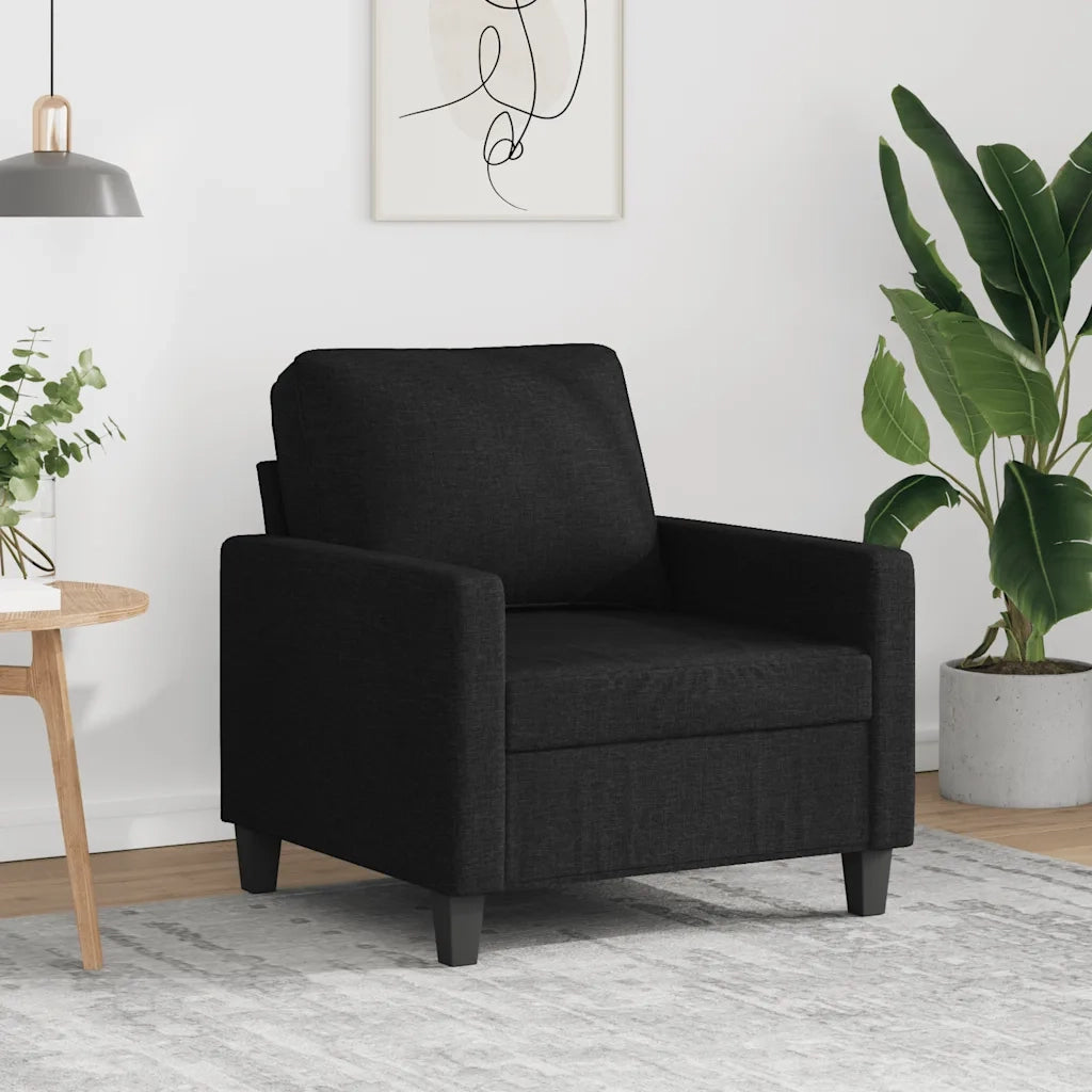 Poltrona | Sedia Relax Nera 60 cm in Tessuto