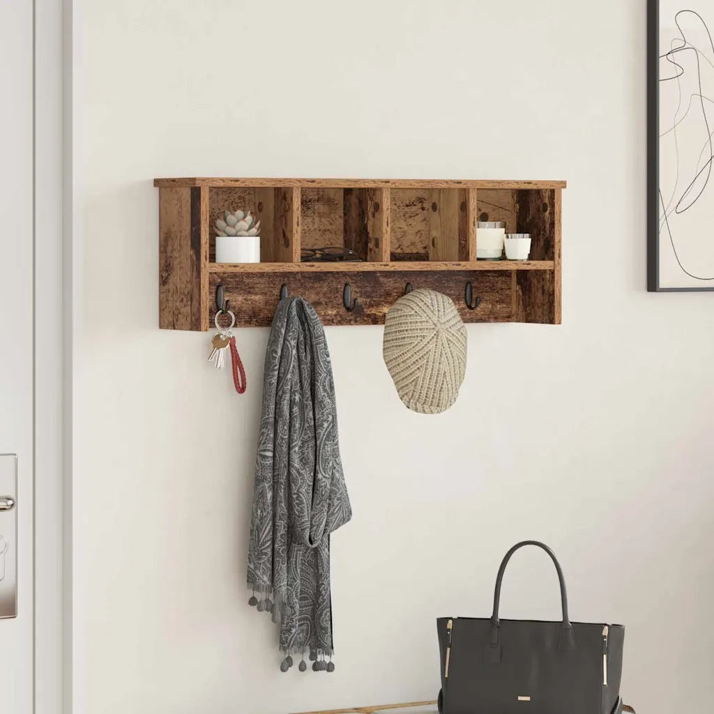 Appendiabiti a muro Legno vecchio 75 x 16 x 26 cm CFW8158889