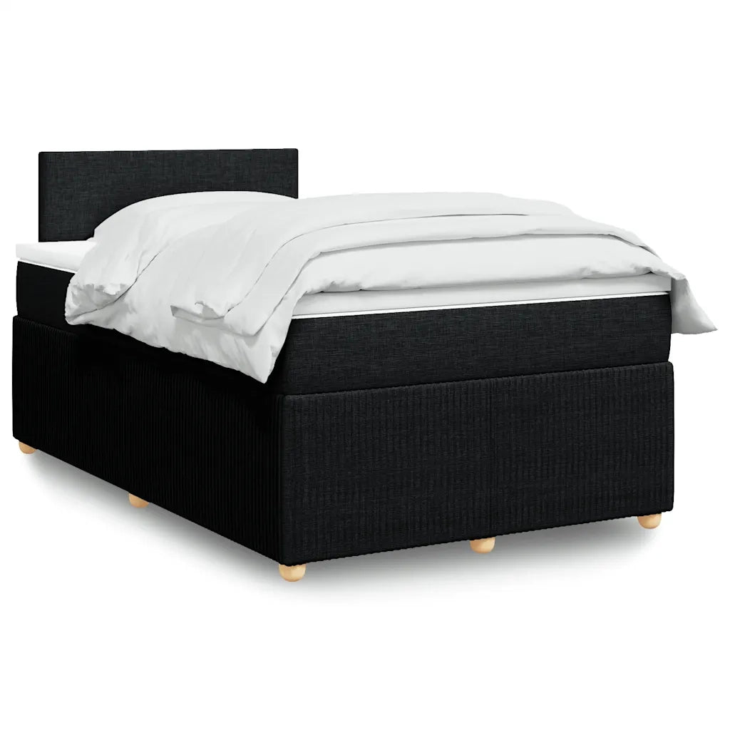 Giroletto a Molle con Materasso Nero 120x200 cm in Tessuto 3289718