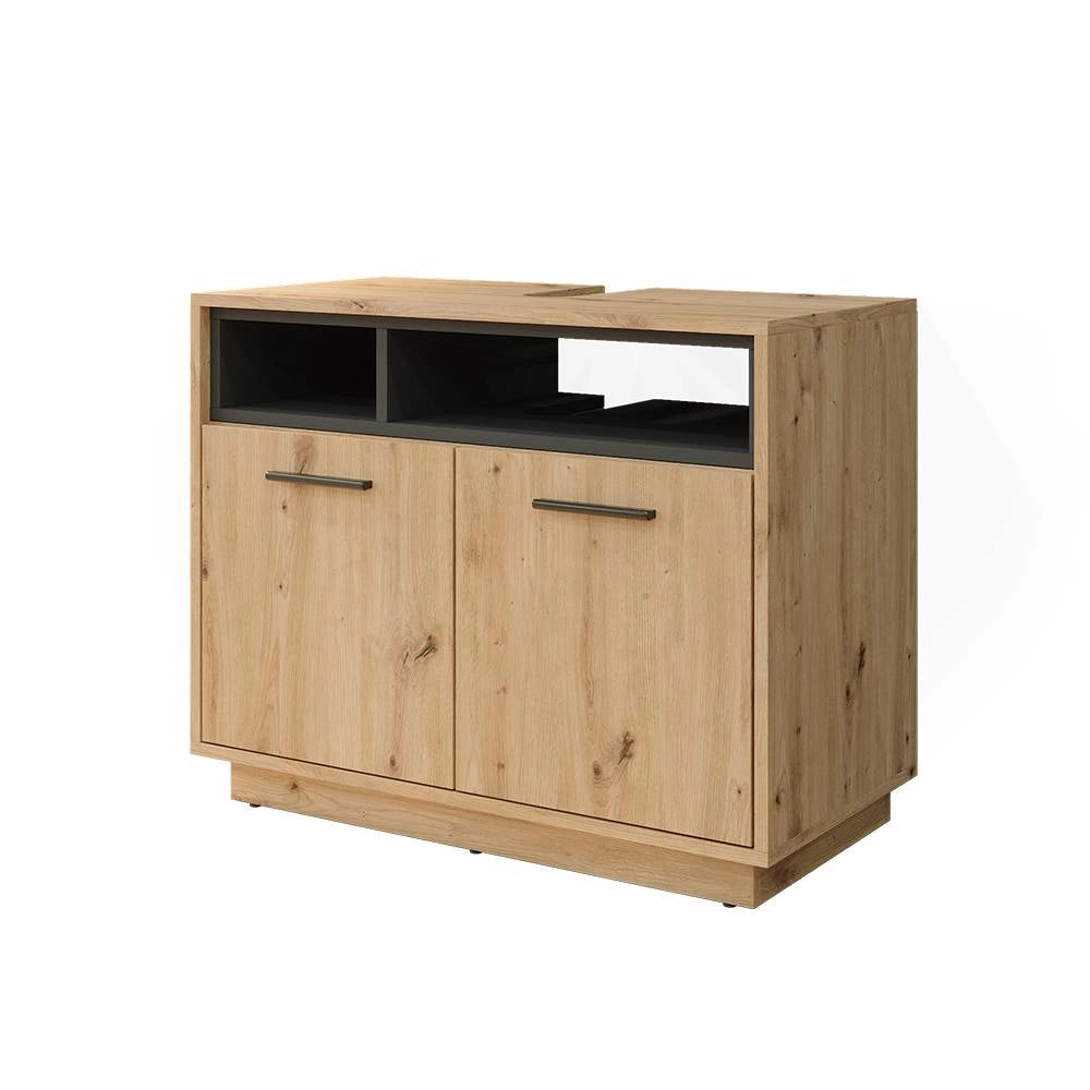 Mobile sottolavabo per bagno Beatrice Rovere artigianale/Antracite 80 x 64 cm Vicco