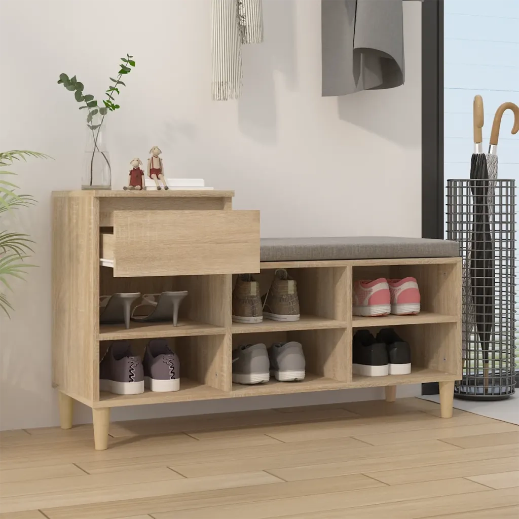 Scarpiera Rovere Sonoma 102x36x60 cm in Legno Multistrato cod mxl 39111