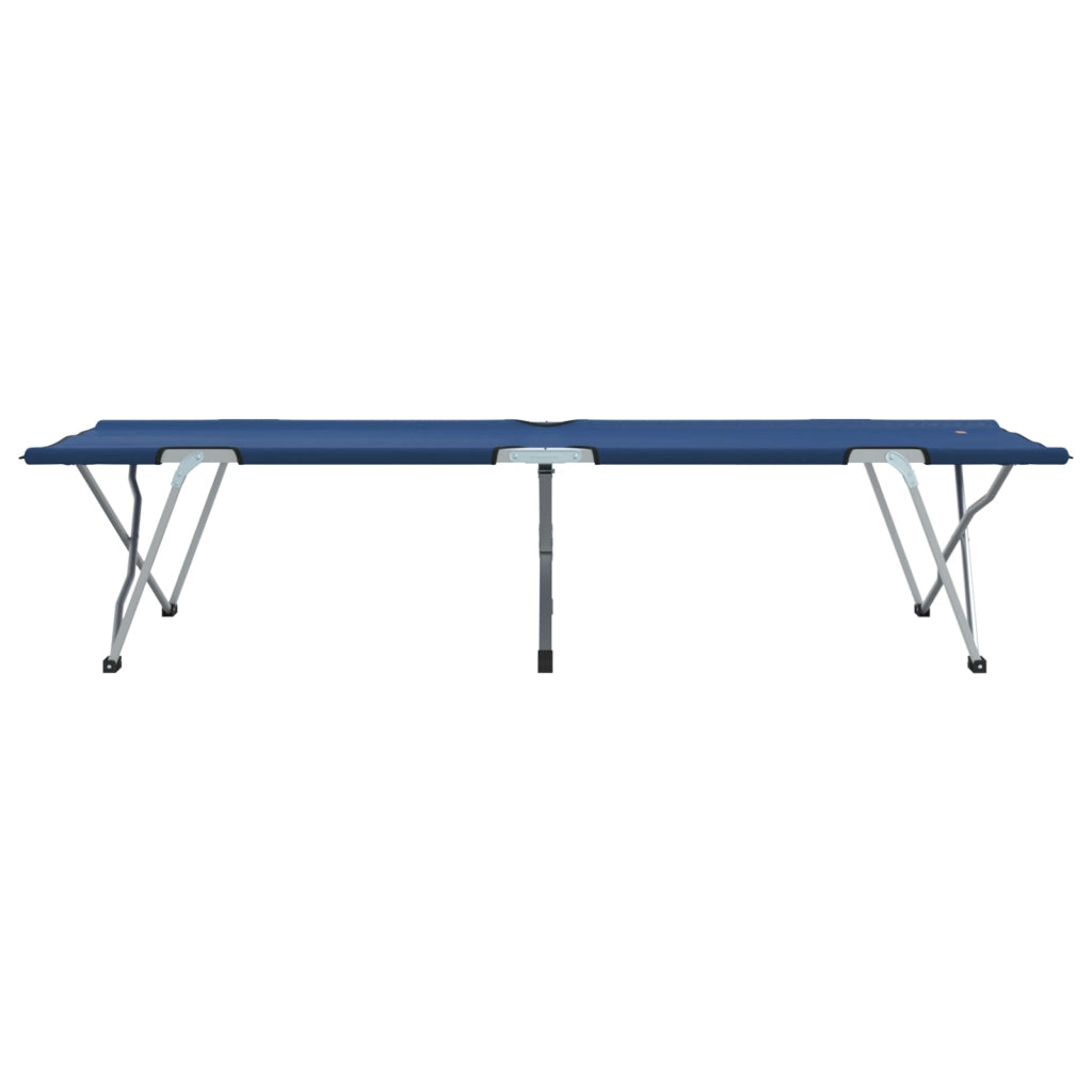 Set di letti da campeggio pieghevoli Blu Tessuto e Metallo Compatto