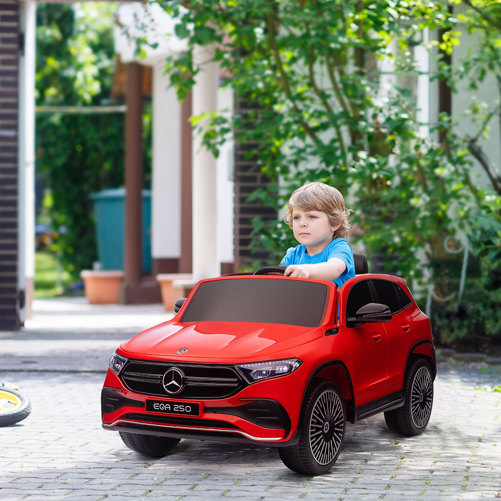 Macchina Elettrica per Bambini 12V con licenza Mercedes EQA Rossa