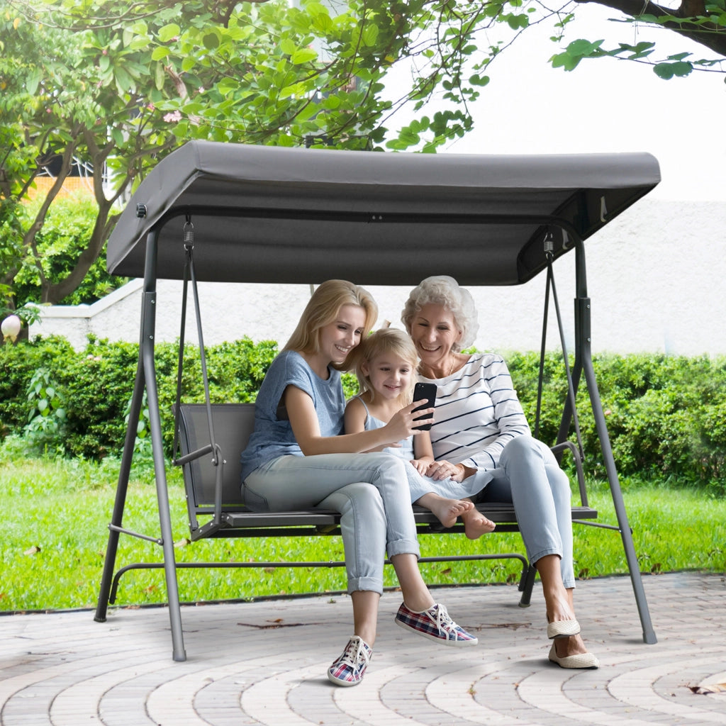 Amaca da Giardino 3 Posti ¨C Zephmum ¨C Grigio Tessilene Acciaio