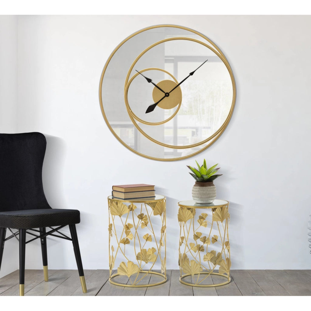 Orologio da Parete Luna, Oro, Metallo, 90x5,5x90 cm