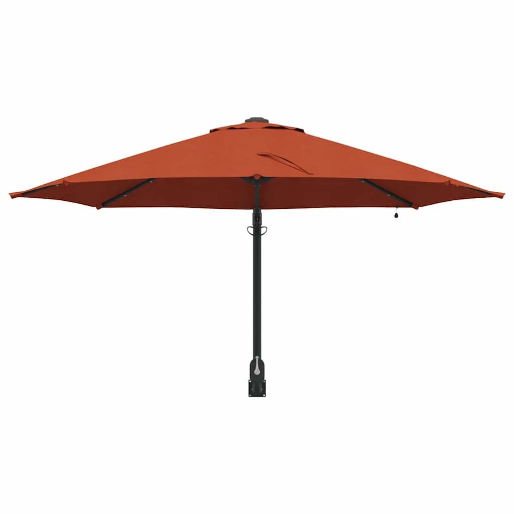 Moderno ombrellone da giardino basculante 248 x 248 x 148 cm con illuminazione a LED atmosfera accogliente poliestere color terracotta 02_0058647