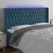 Testiera a LED Blu Scuro 183x16x118/128 cm in Velluto 3124448