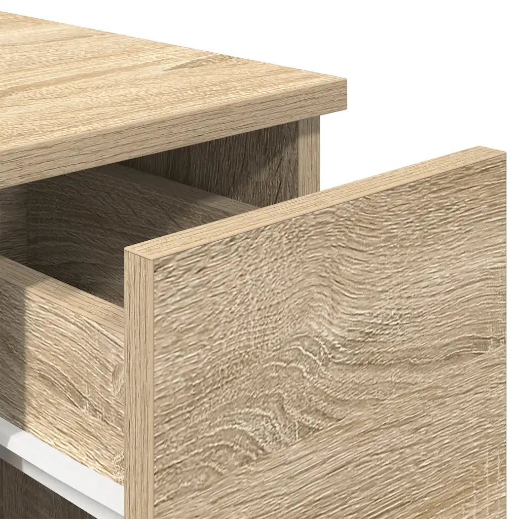vidaXL Comodini con Cassetto 2 pz Rovere Sonoma 20x36x60 cm
