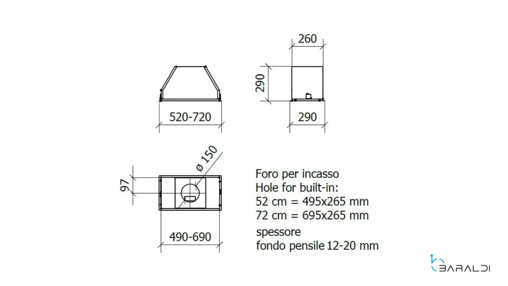 BLOCK INOX cm 72 - Inox, Zincato - 800 m3/h