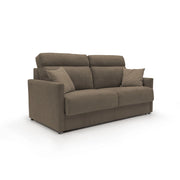 Margot Divano letto matrimoniale con schienale morbido alto in tessuto T02 176 cm (mat. 140x197) marrone