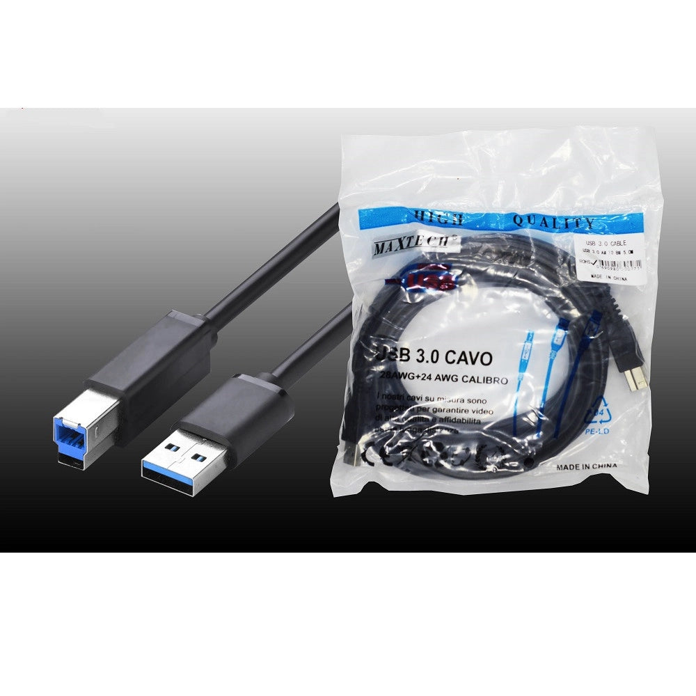 Trade Shop - Cavo 5 Metri Usb 3.0 Prolunga Dati Cable Hub Hard Disk Stampante Maxtech Ca-3bm5m -