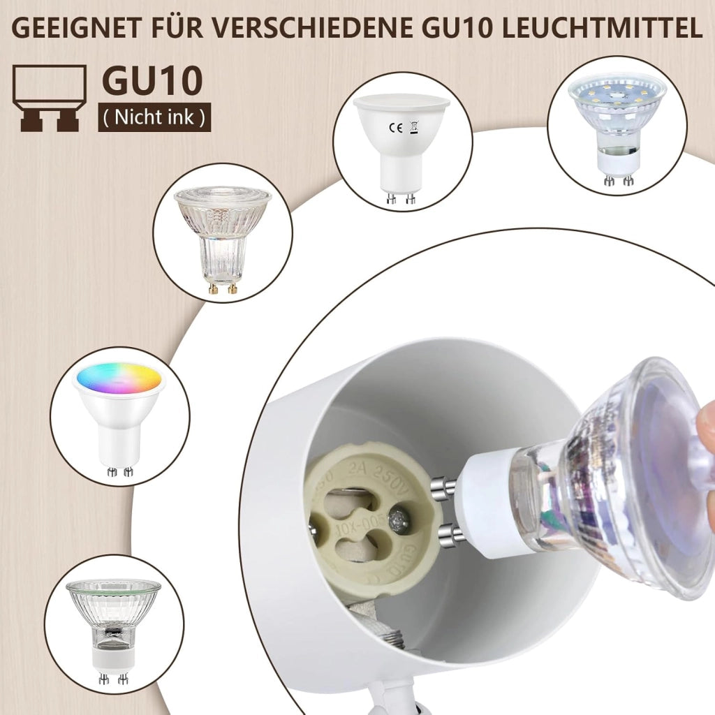 ZMH Faretto da soffitto 1 fiamma GU10 girevoli 350° per corridoio