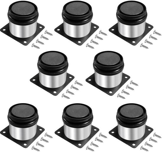 Set di 8 supporti per mobili adattabili - Altezza 5 cm - Acciaio inossidabile - Per tavolo/cassettone/letto - Facili da pulire