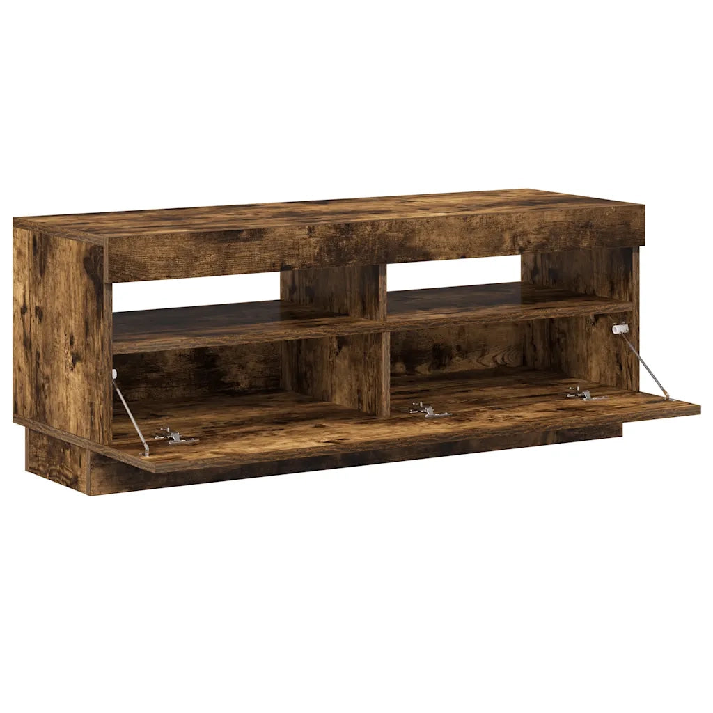 Mobile Porta TV con Luci LED Rovere Fumo 100x35x40 cm 815720