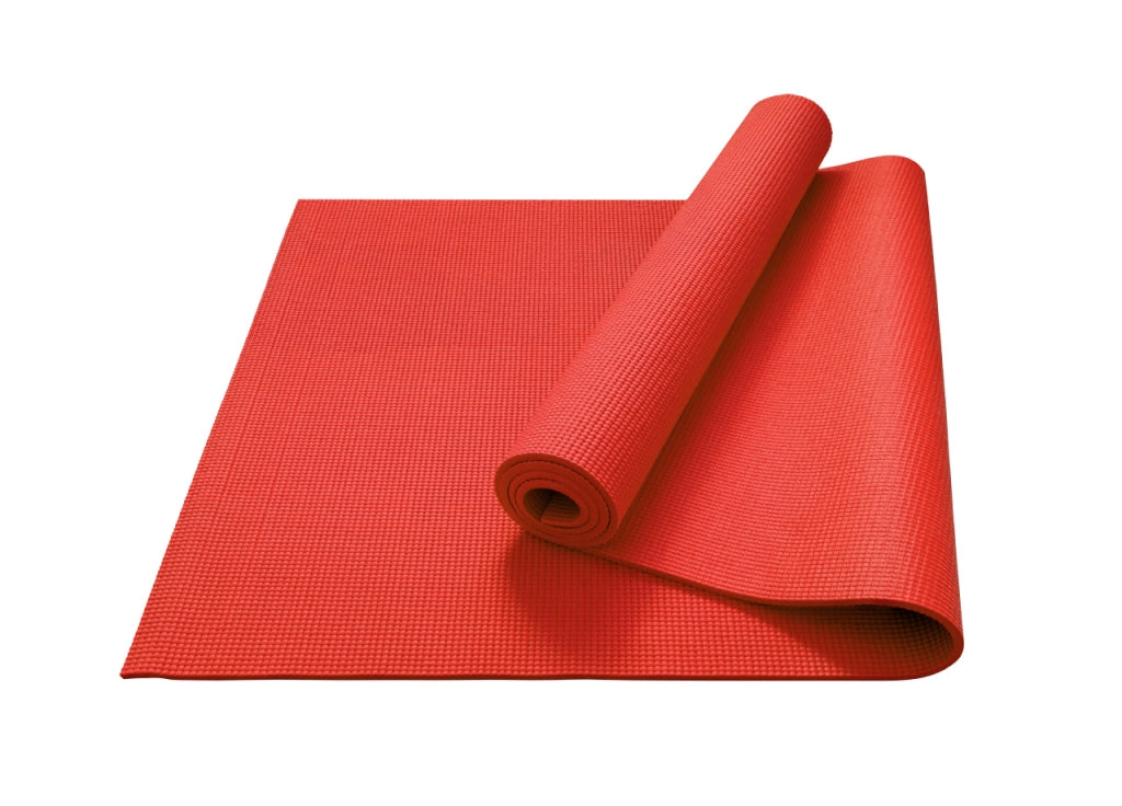 Tappetino Fitness Ammortizzante Antiscivolo 4mm Tappeto Sport Yoga Pilates - 61x173 - Rosso