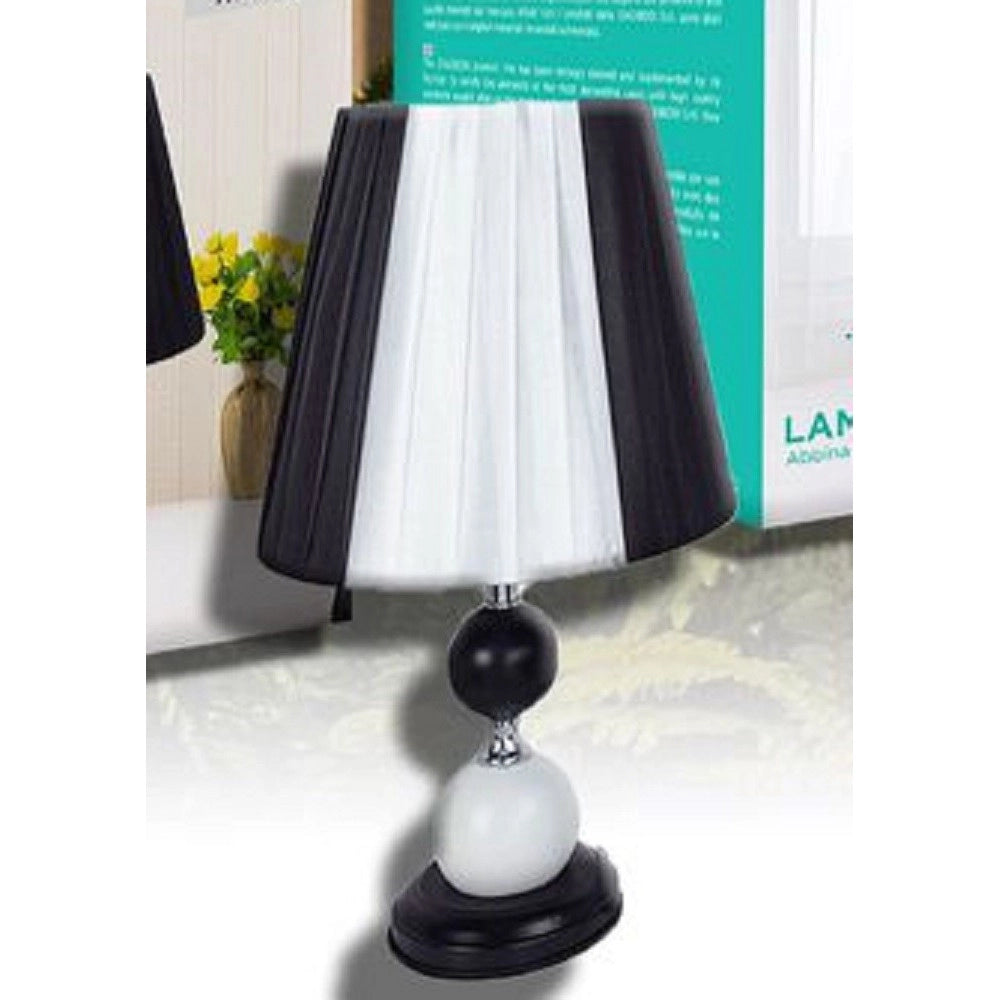 Trade Shop - Lume Lampada Da Tavolo Abat Jour Con Paralume Comodino Camera Casa Luce Tx-9775 -