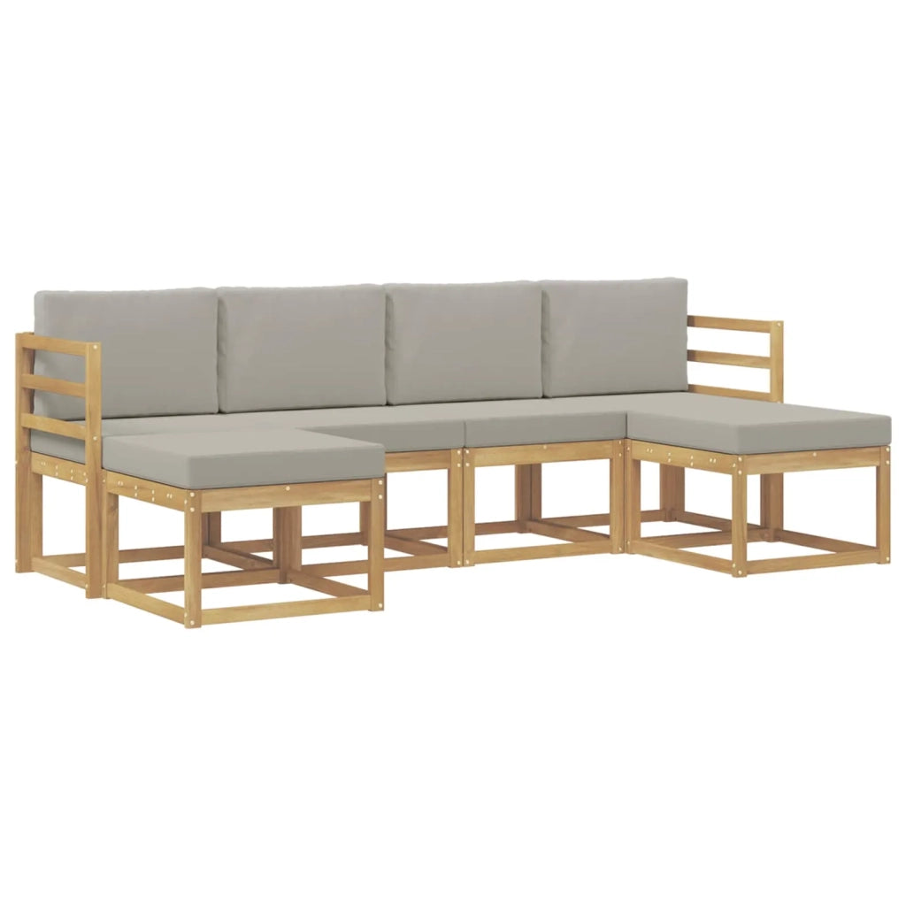 Set di divani da esterno 6 pcs Bianco e Grigio Chiaro 3388000