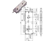 SERRATURA TRIPLICE APPLICARE MULTIF. SCROCCO CIL. EUR. BLINDATE 85574- - mm.63 SX (85574S) - 1 pezzi MOTTURA