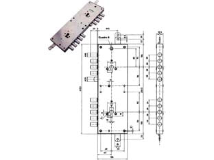 SERRATURA TRIPLICE APPLICARE MULTIF. SCROCCO CIL. EUR. BLINDATE 85574- - mm.63 SX (85574S) - 1 pezzi MOTTURA