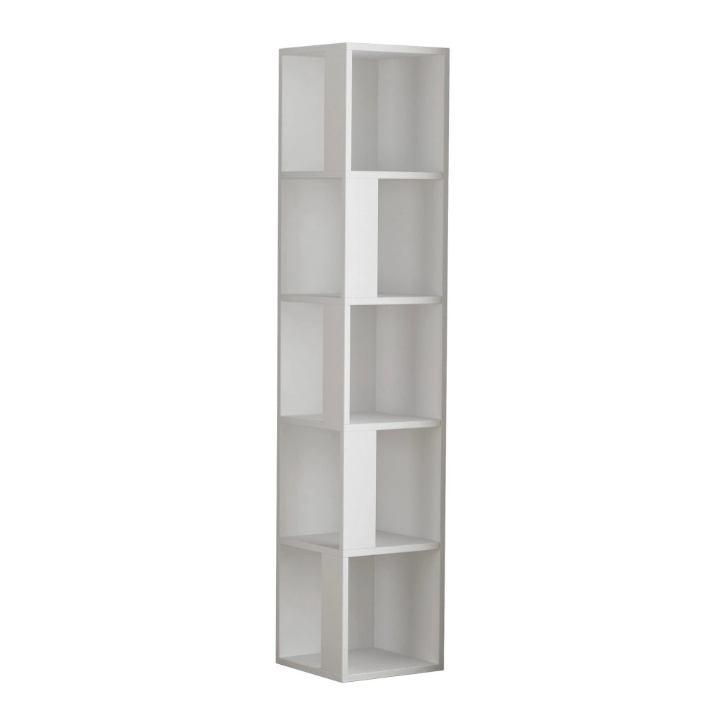 Libreria in legno "Piano" - 34 x 34 x 161 cm - Bianco