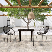 Set Mobili da Pranzo per Giardino 3 pz Nero cod mxl 35232